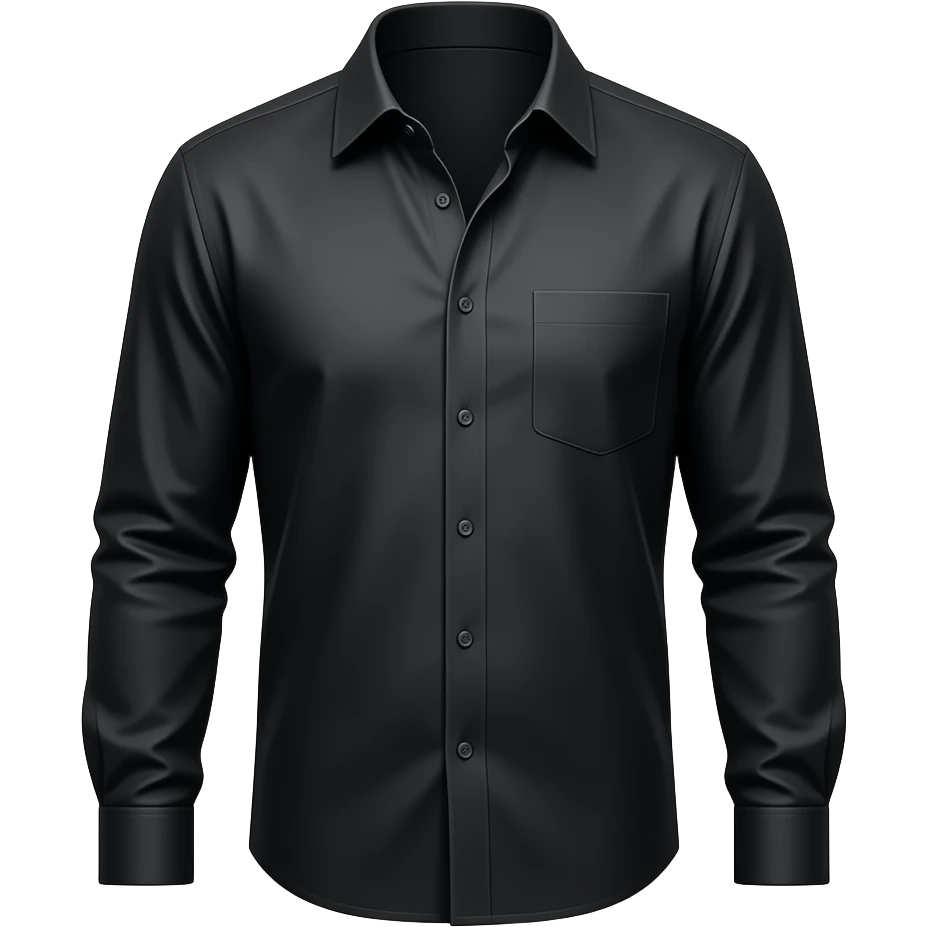 luxurious black casual shirt unbuttoned emoji