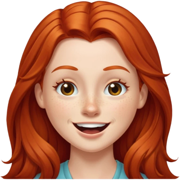 Excited long haired redhead wink emoji