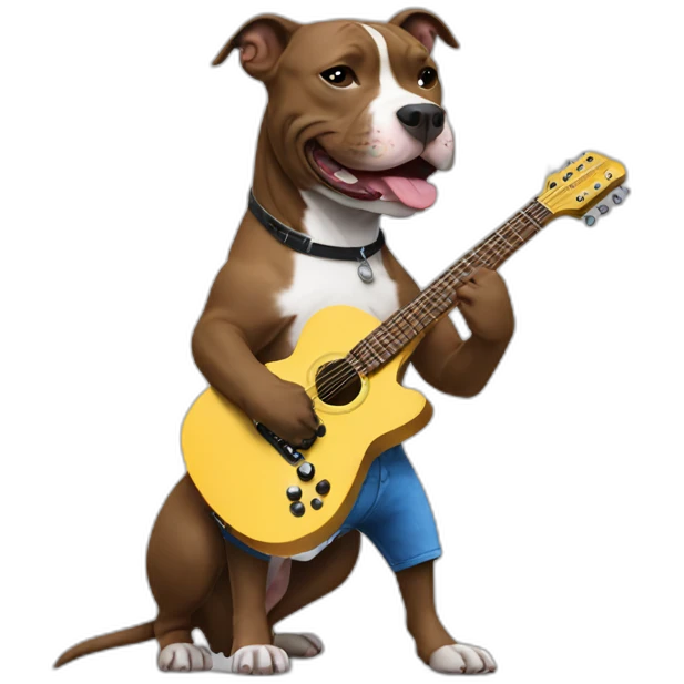 pitbull playing guitar emoji