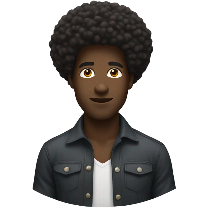 black man with afro emoji