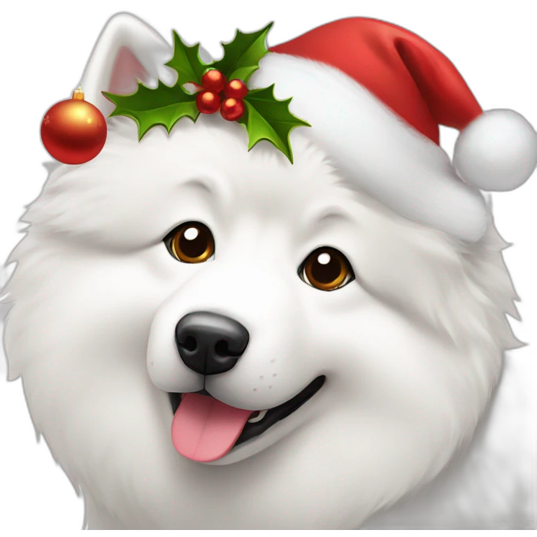 Samoyed dog christmas emoji