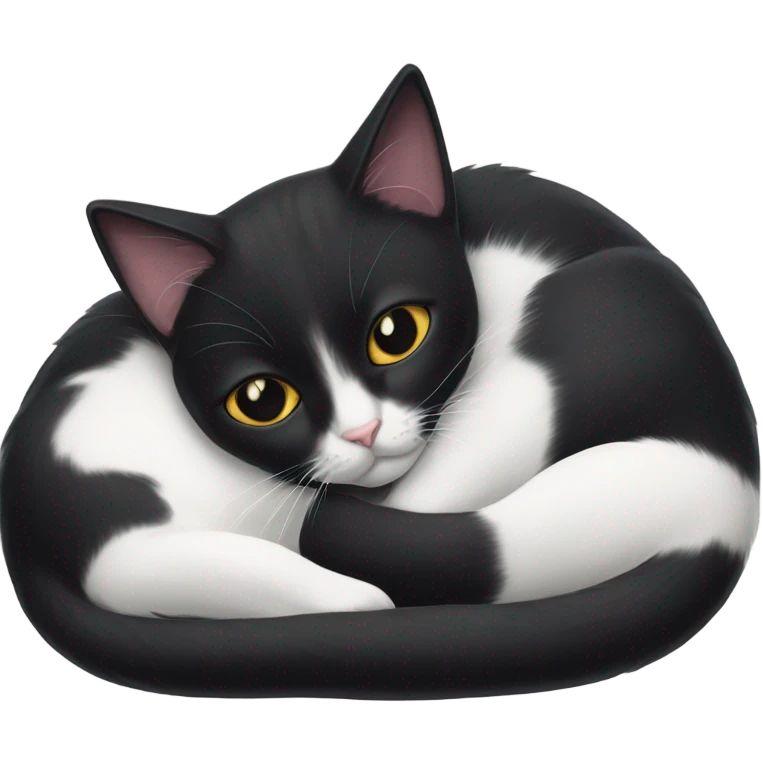 black cat and black and white cat cuddling  emoji