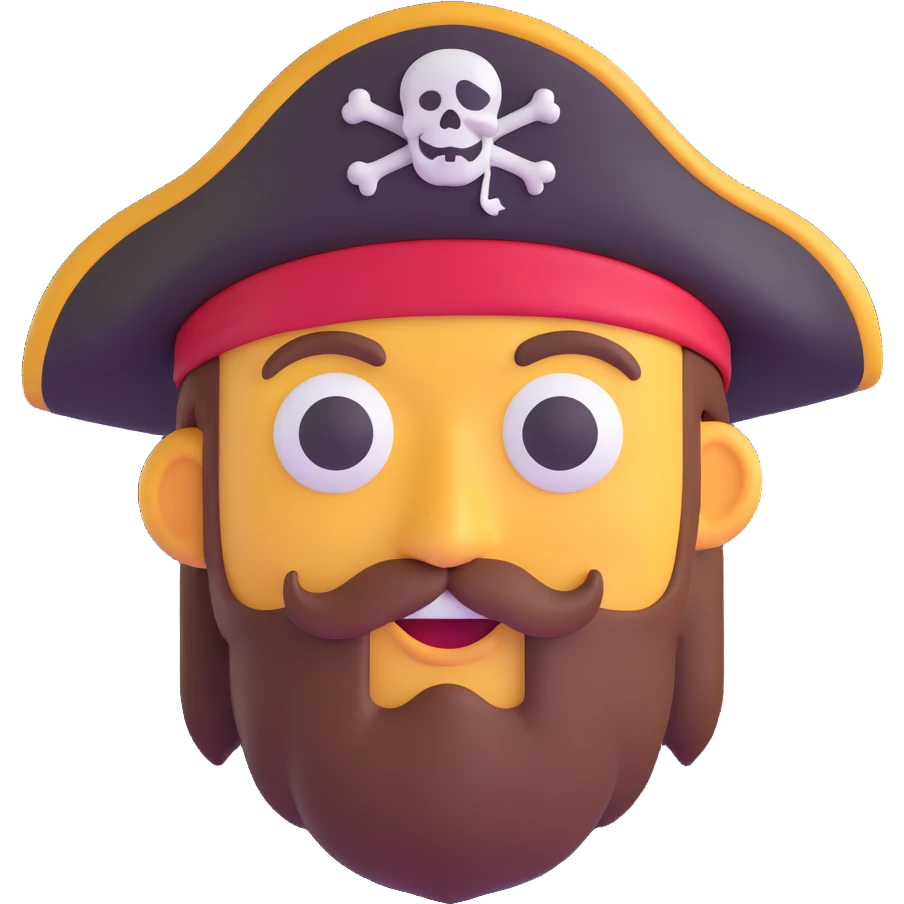 pirate, 3D emoji style emoji