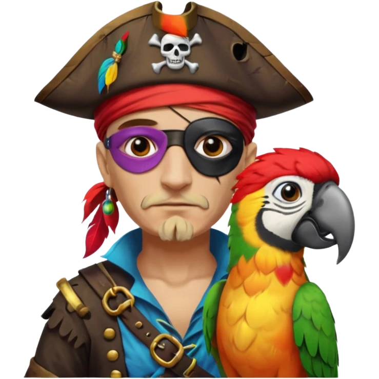 pirate and parrot emoji