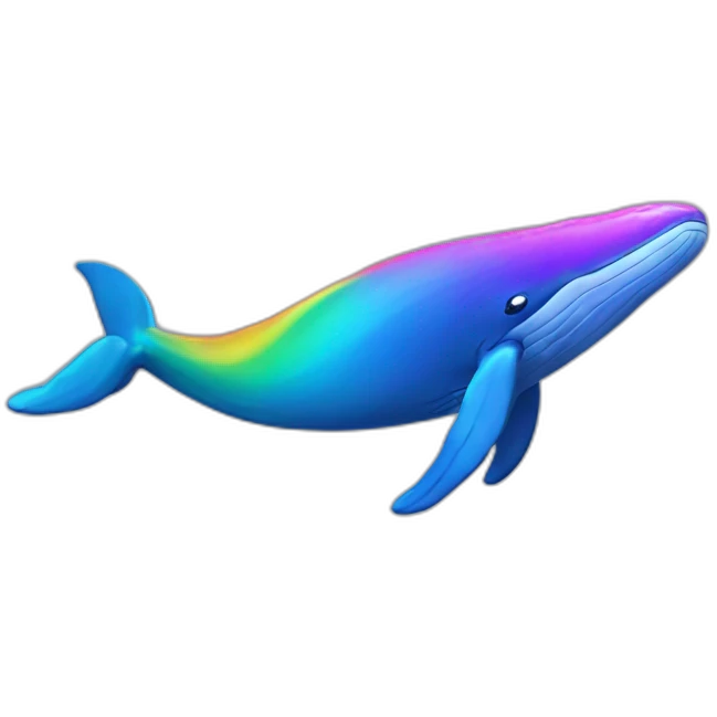 Rainbow color humpback whale emoji