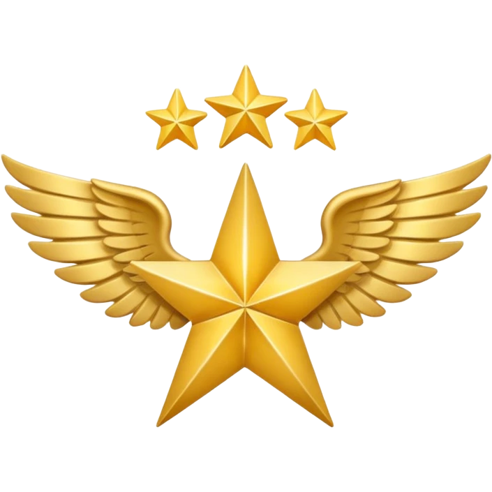 An image with wings on a star based on the star and wings of the basic emoji of the iPhone. emoji