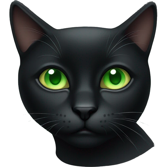 black cat with green eyes emoji