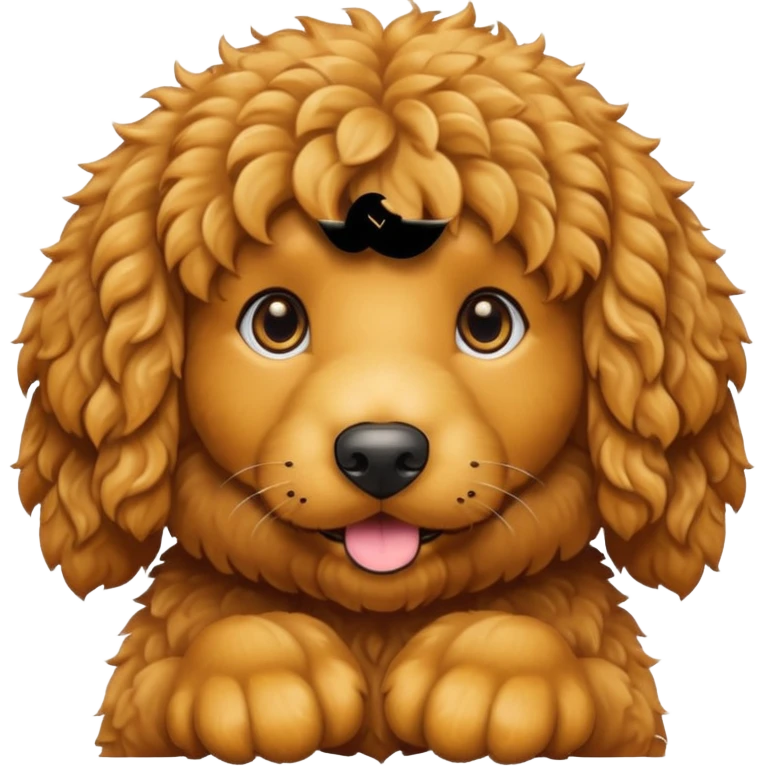 Big golden doodle with brown eyes emoji