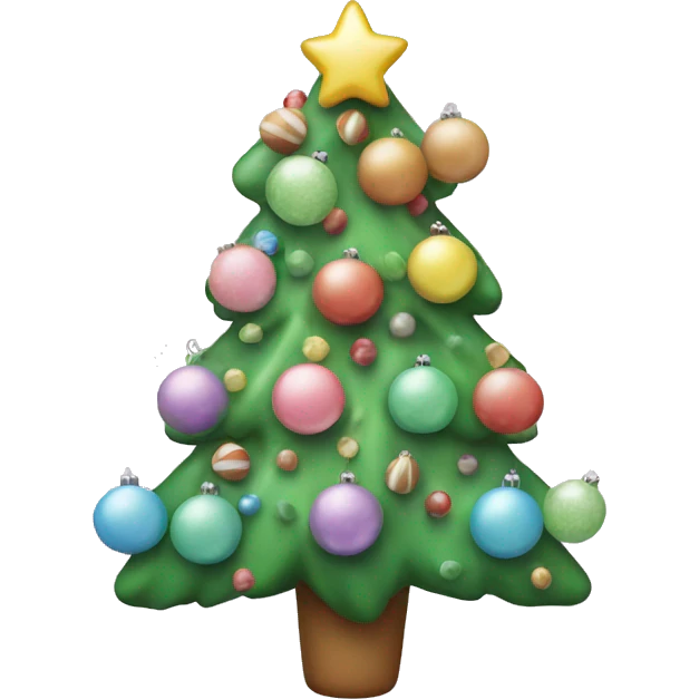 Christmas tree with pastel candy ornaments  emoji