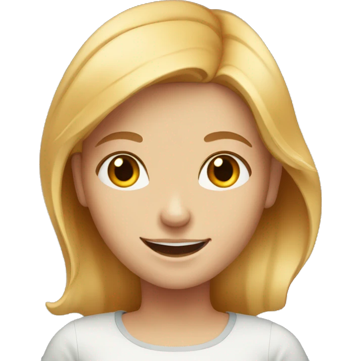 smiling blonde girl portrait with red hair emoji
