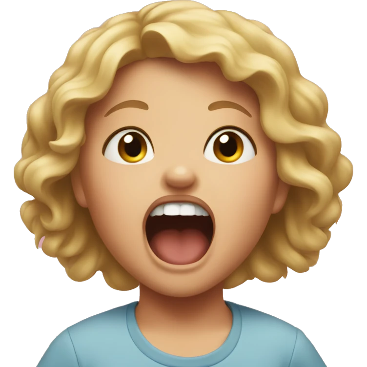 Toddler screaming Mom emoji