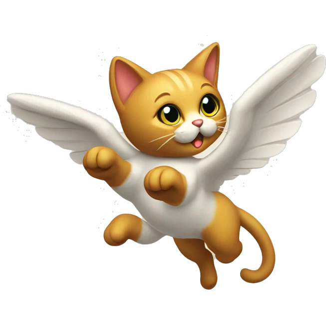 retro flying kitty emoji