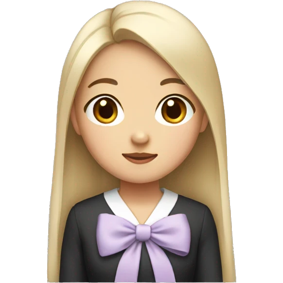 asian girl with straight hair and a bow emoji