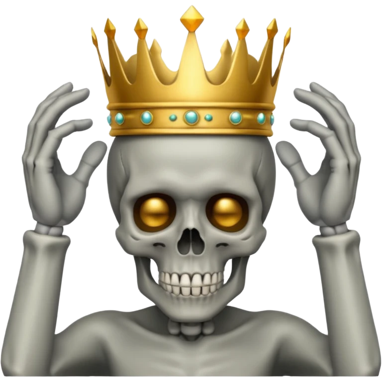 Skull with hands on head and a crown emoji