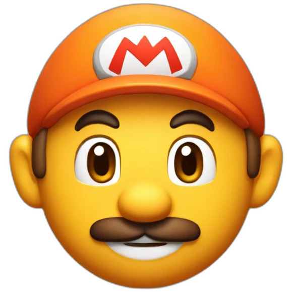 mario in Shiny orange circle emoji