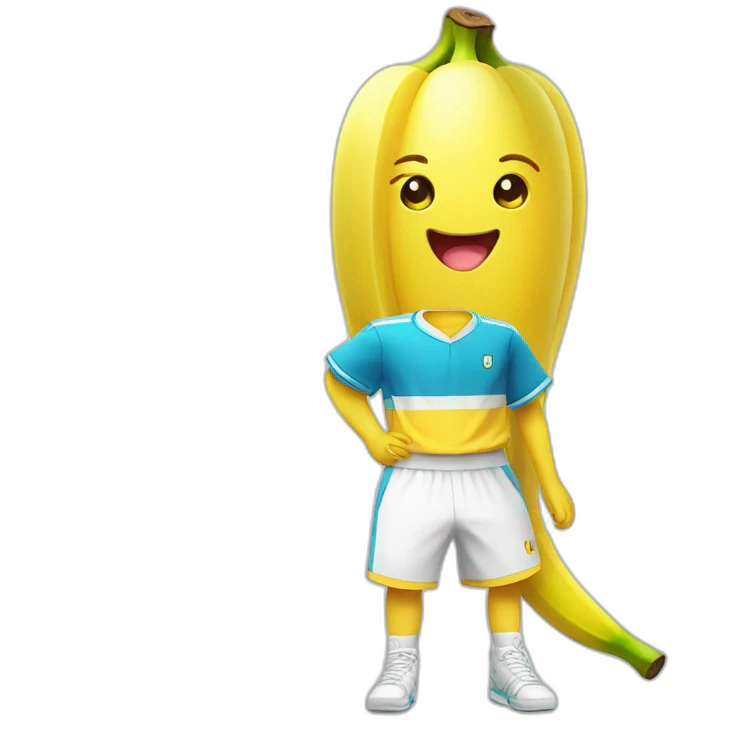 kawaii cute banana in tennis uniform emoji