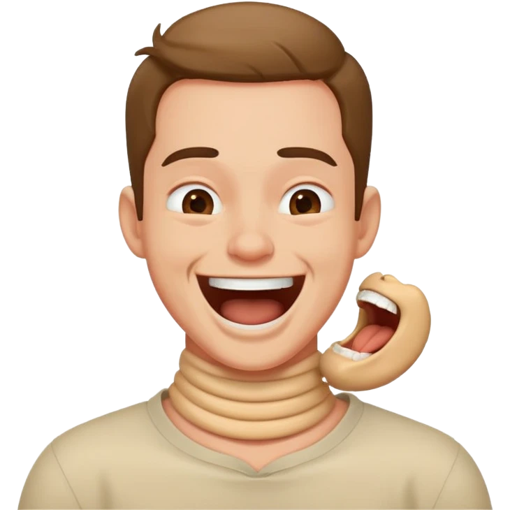 guy choking neck laughing emoji