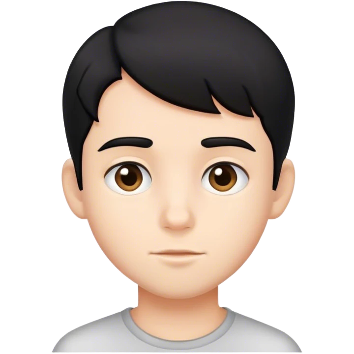 black haired boy portrait emoji