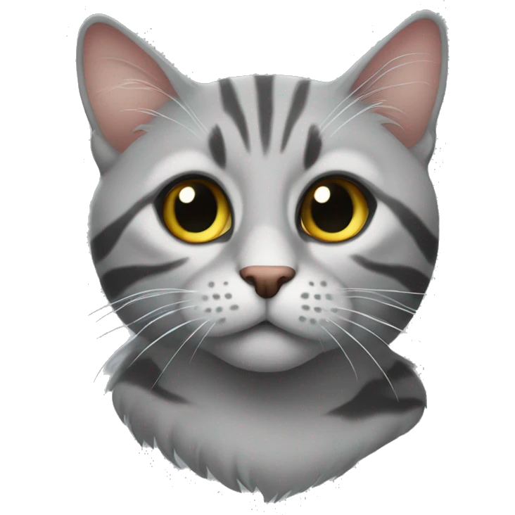 Серая пушистая толстая кошка emoji