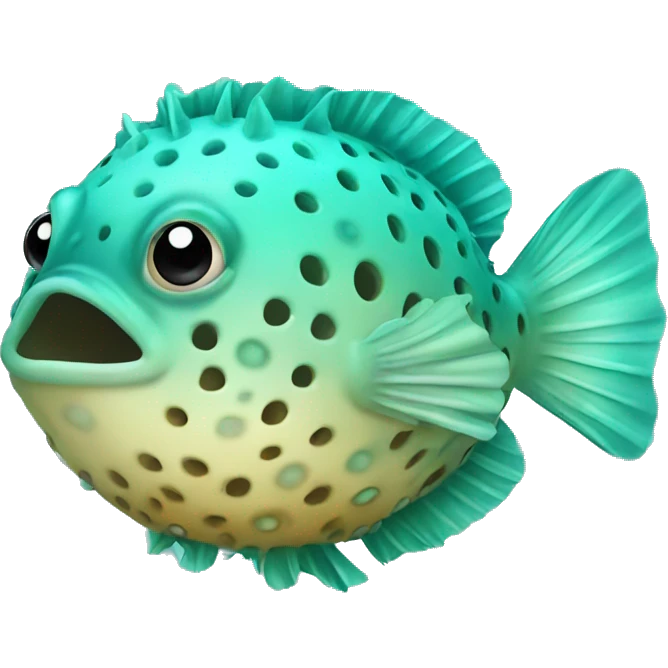 Turquoise puffer fish emoji