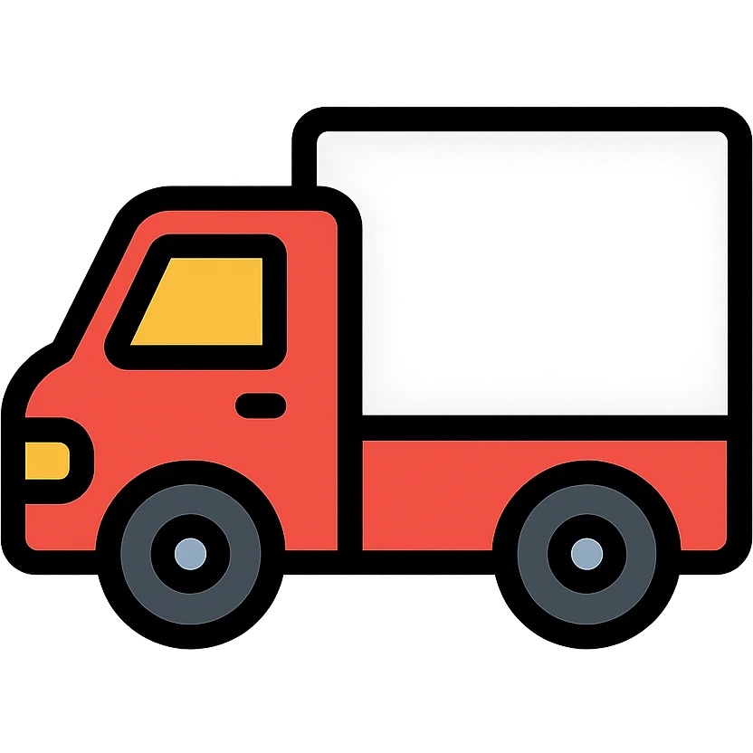 red and gray truck emoji