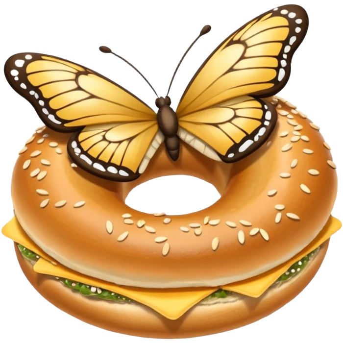 Butterfly bagel emoji