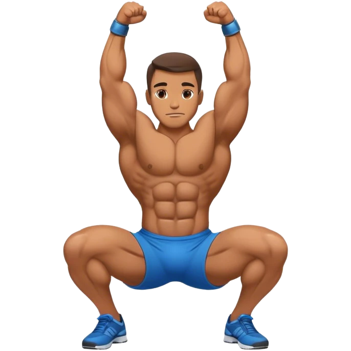 bodybuilder laying down abs exercise emoji
