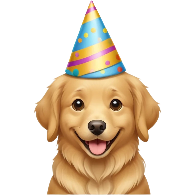 dog wearing a birthday hat emoji