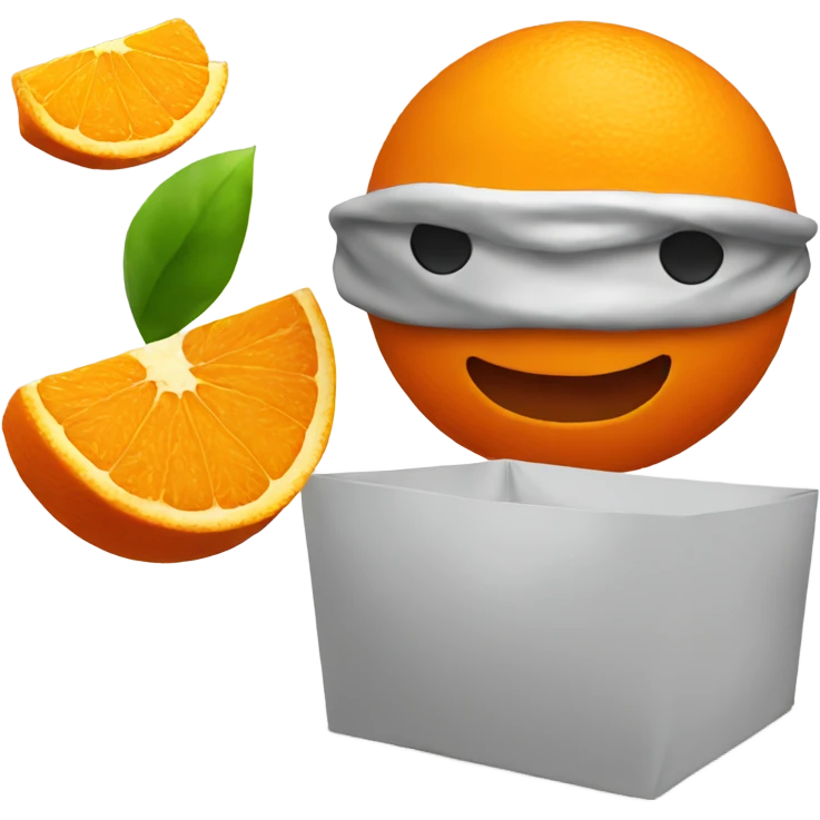 And orange with a face emoji