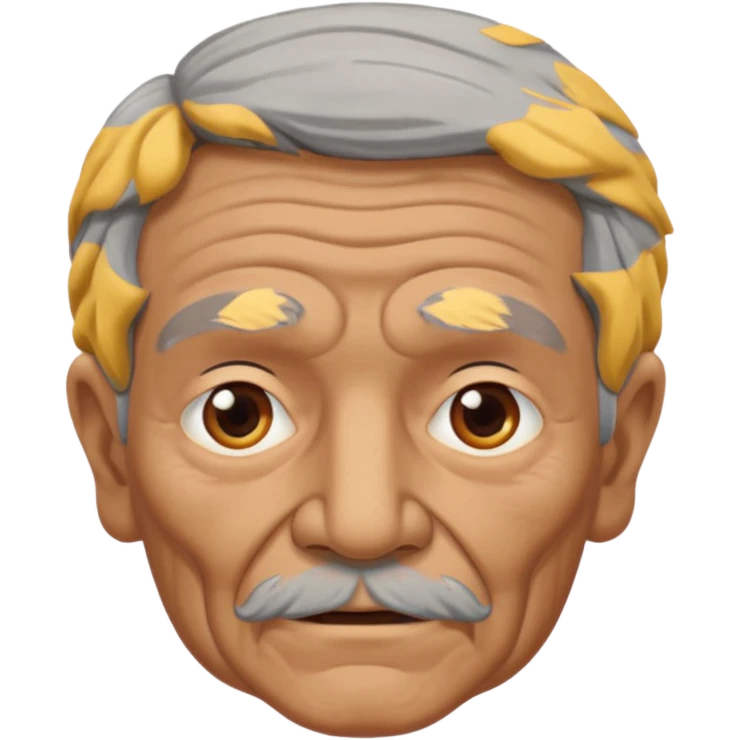cabeza de señor mexicano, viejo y emoji