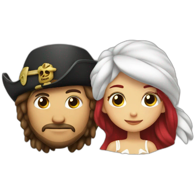 pirata y sirenita juntos emoji