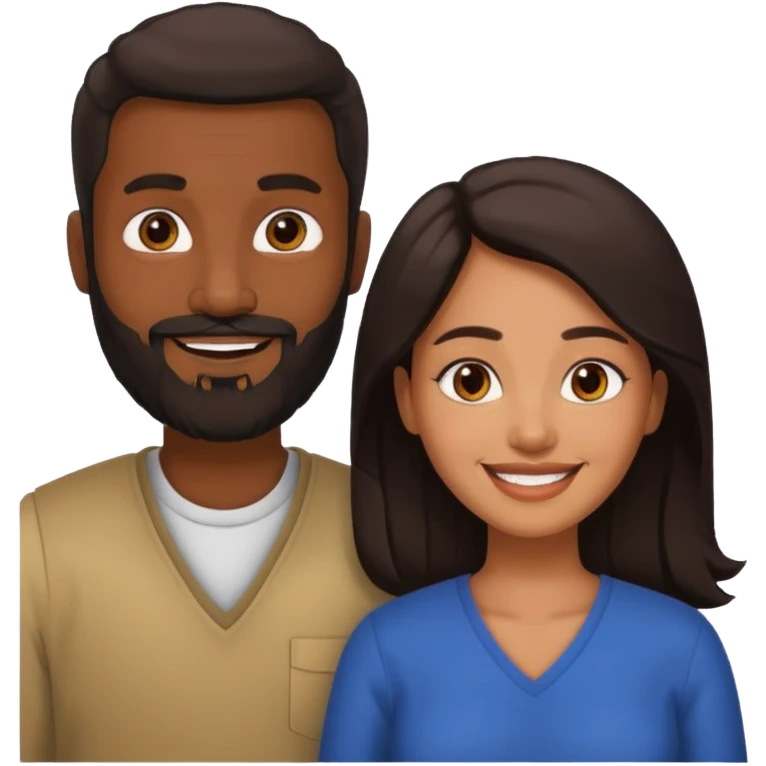 Black man with beard and south Asian woman  emoji