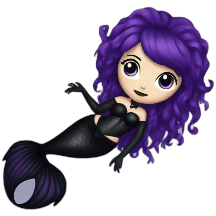 Goth mermaid emoji