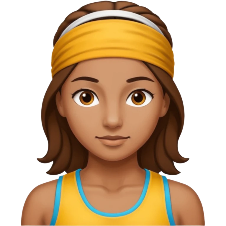 brown female athelete with headband emoji