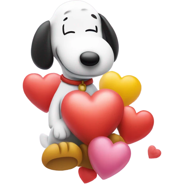 Snoopy and Woodstock with hearts  emoji