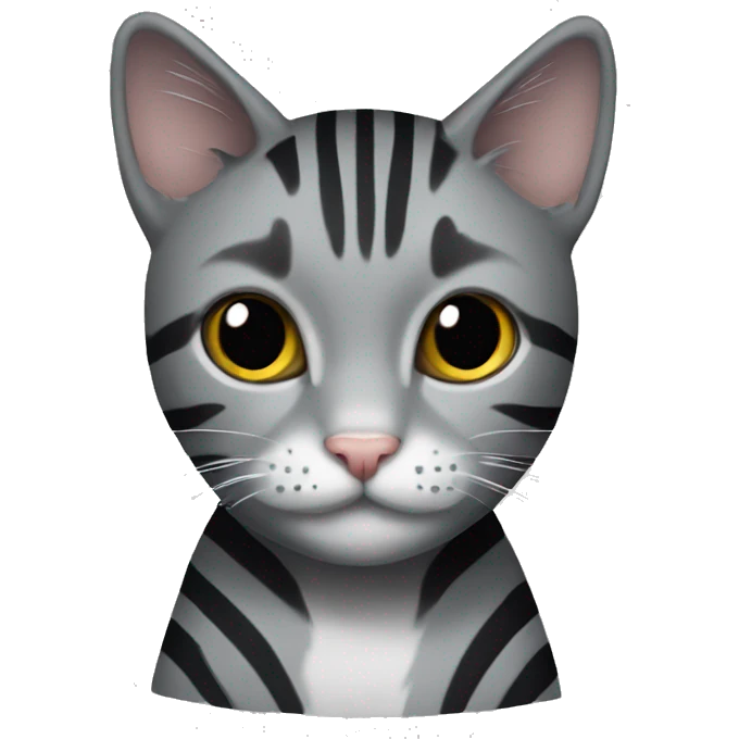 Grey and black striped cat  emoji