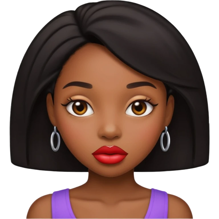 black girl big lips emoji