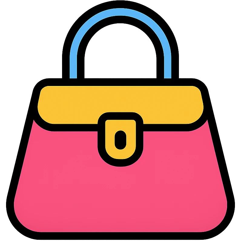 pink handbag icon with color outline emoji