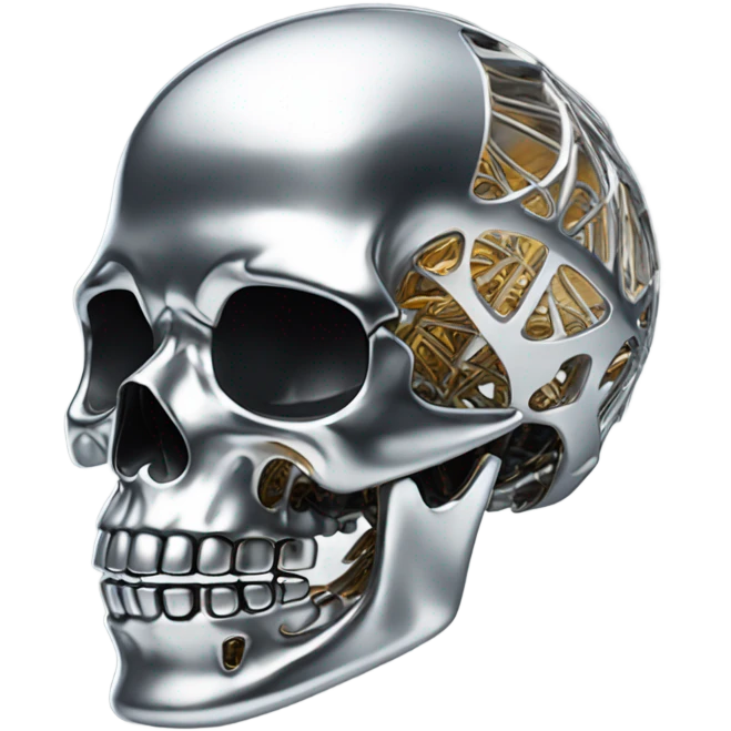Skeleton made out chrome  emoji