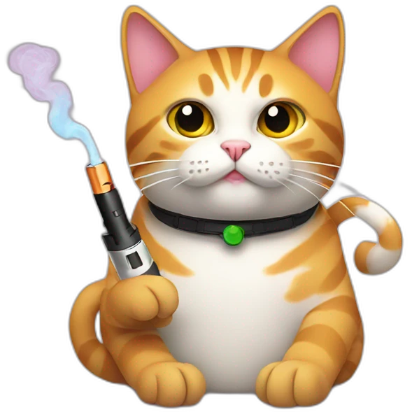 cat with electronic cigarette emoji