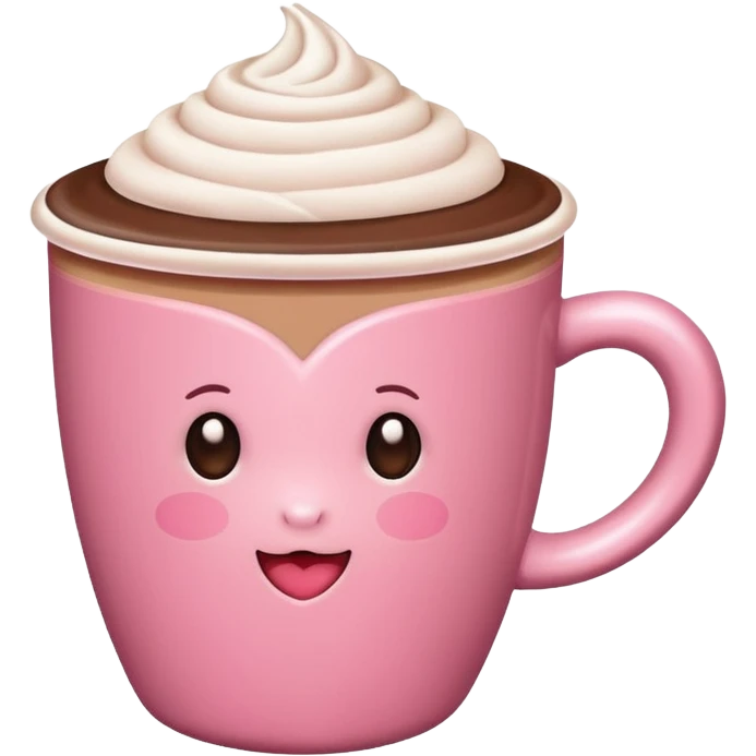 a pink mocha, cute and inviting emoji
