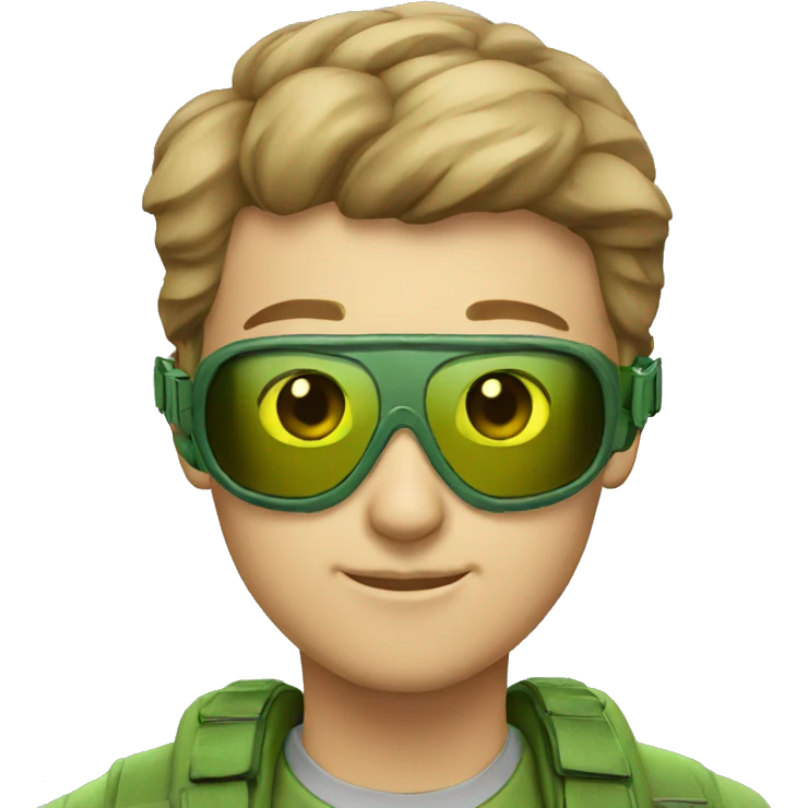 cool Green aviator goggles emoji