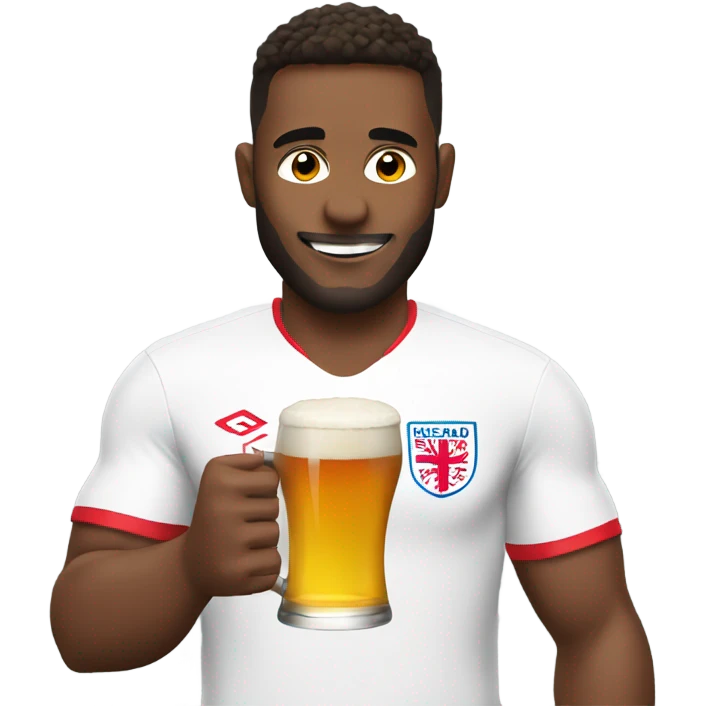 England footballer with beer emoji