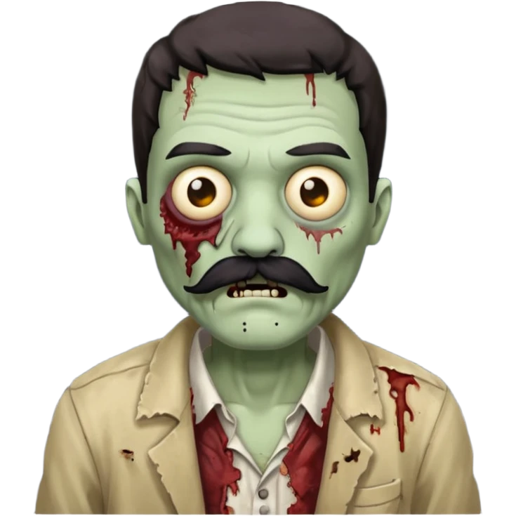 zombie with black mustache   emoji