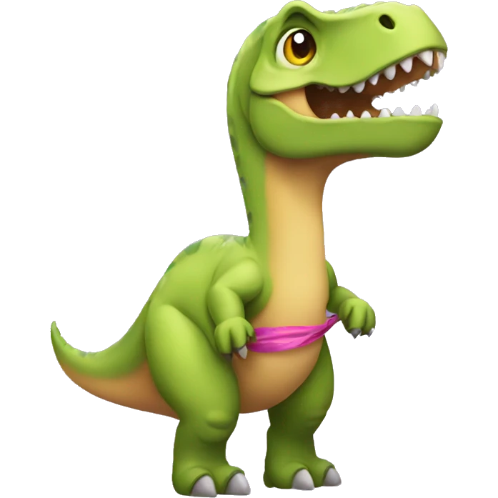 dinosaur with a bow emoji