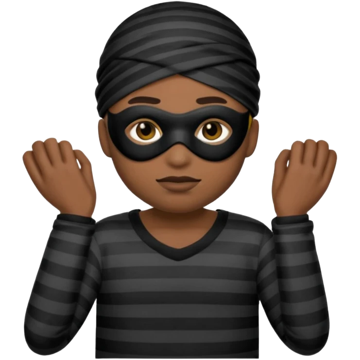 A theif robber emoji,Stripped shirt,eye mask, black head. emoji