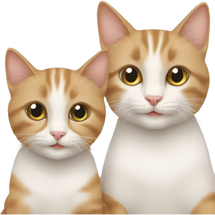 two cats with their kitten emoji