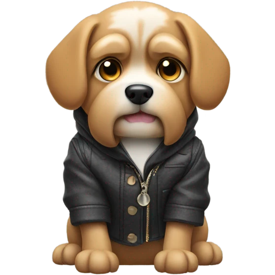 Dog with jacket  emoji