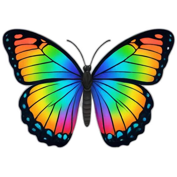 A butterfly with rainbow color emoji