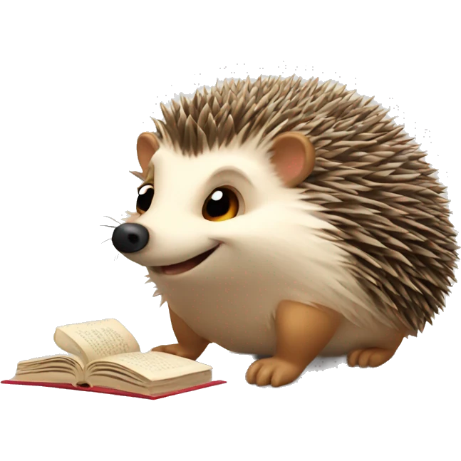 hedgehog + book emoji